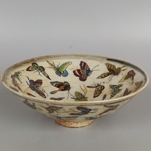 Bol 'Douli' en porcelaine à décor de papillons, peint à la main par un artisan chinois