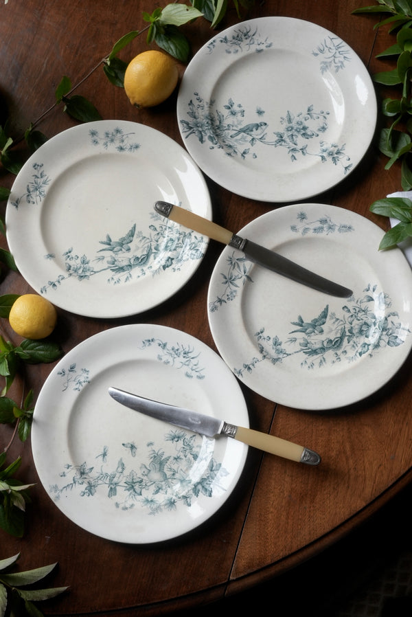 4 assiettes plates Longwy