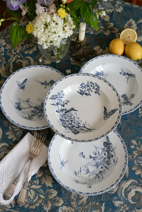 4 assiettes creuses Sarreguemines carmen