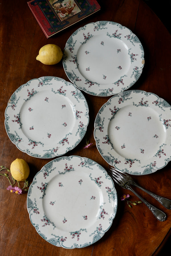 4 assiettes plates Longwy Vincennes
