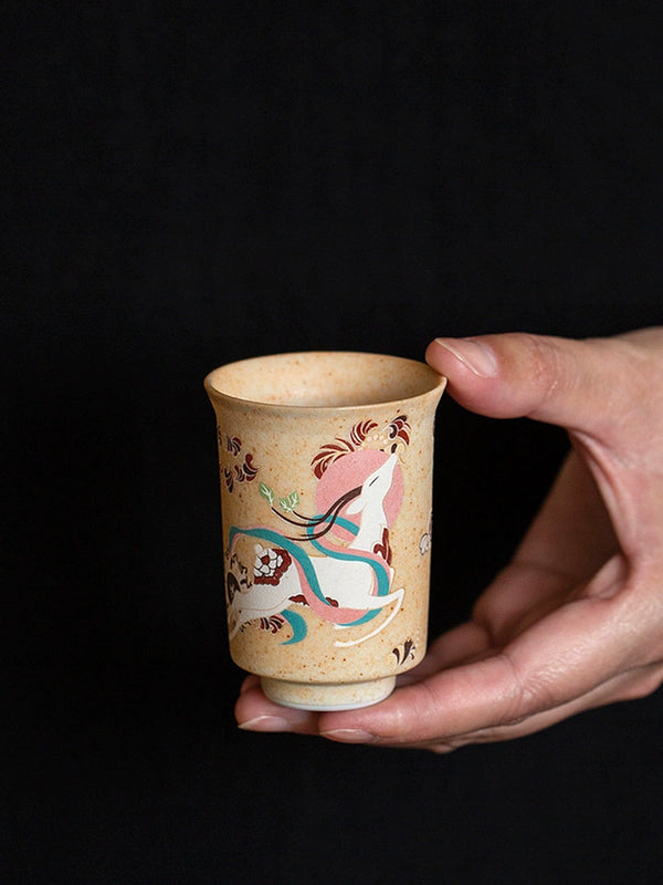 Tasse à thé/café des Neuf Cerfs aux couleurs de Dunhuang